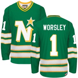 Authentic CCM Adult Gump Worsley Throwback Jersey - NHL 1 Dallas Stars