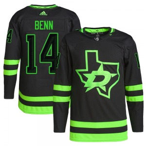 Authentic Adidas Youth Jamie Benn Black Alternate Primegreen Pro Jersey - NHL Dallas Stars