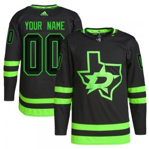 Authentic Adidas Youth Custom Black Custom Alternate Primegreen Pro Jersey - NHL Dallas Stars