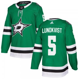Authentic Adidas Youth Nils Lundkvist Green Home Jersey - NHL Dallas Stars