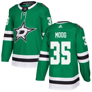 Authentic Adidas Youth Andy Moog Green Home Jersey - NHL Dallas Stars