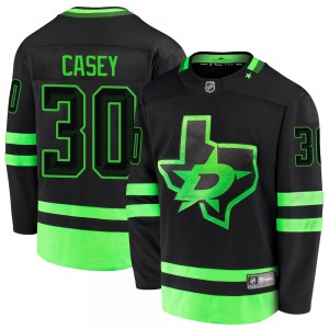 Premier Fanatics Branded Youth Jon Casey Black Breakaway 2020/21 Alternate Jersey - NHL Dallas Stars