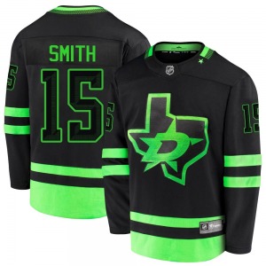 Premier Fanatics Branded Youth Craig Smith Black Breakaway 2020/21 Alternate Jersey - NHL Dallas Stars