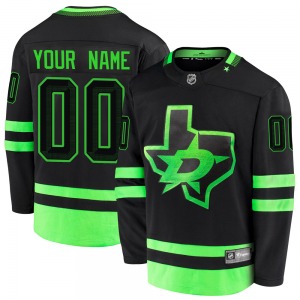 Premier Fanatics Branded Youth Custom Black Custom Breakaway 2020/21 Alternate Jersey - NHL Dallas Stars