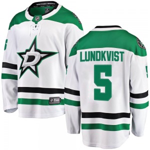 Breakaway Fanatics Branded Youth Nils Lundkvist White Away Jersey - NHL Dallas Stars