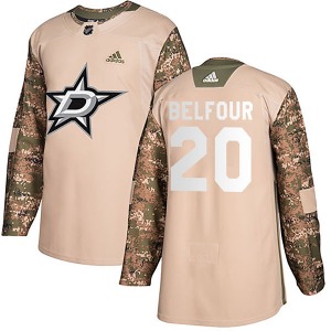 Authentic Adidas Youth Ed Belfour Camo Veterans Day Practice Jersey - NHL Dallas Stars