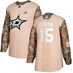 Authentic Adidas Youth Craig Smith Camo Veterans Day Practice Jersey - NHL Dallas Stars