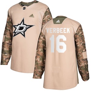 Authentic Adidas Youth Pat Verbeek Camo Veterans Day Practice Jersey - NHL Dallas Stars
