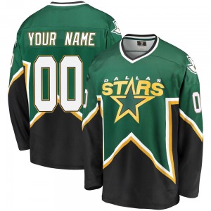 Premier Fanatics Branded Youth Custom Green/Black Custom Breakaway Kelly Heritage Jersey - NHL Dallas Stars
