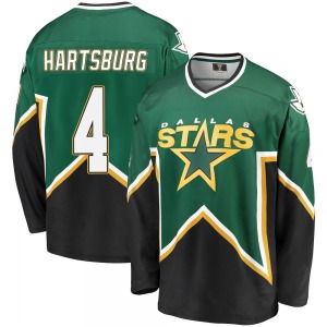 Premier Fanatics Branded Youth Craig Hartsburg Green/Black Breakaway Kelly Heritage Jersey - NHL Dallas Stars