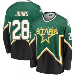 Premier Fanatics Branded Youth Stephen Johns Green/Black Breakaway Kelly Heritage Jersey - NHL Dallas Stars