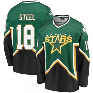 Premier Fanatics Branded Youth Sam Steel Green/Black Breakaway Kelly Heritage Jersey - NHL Dallas Stars