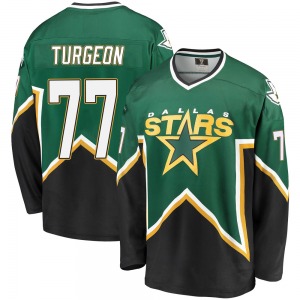 Premier Fanatics Branded Youth Pierre Turgeon Green/Black Breakaway Kelly Heritage Jersey - NHL Dallas Stars