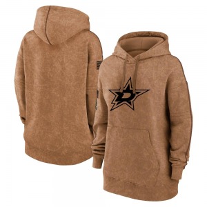 Women's Brown 2023 Salute to Service Pullover Hoodie - NHL Dallas Stars