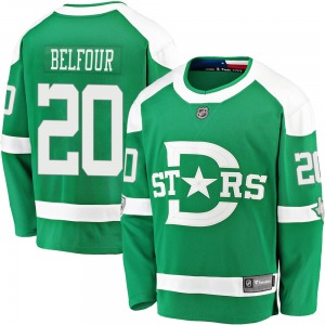 Breakaway Fanatics Branded Youth Ed Belfour Green 2020 Winter Classic Jersey - NHL Dallas Stars