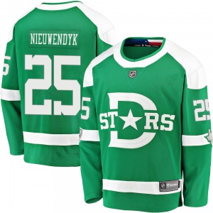 Breakaway Fanatics Branded Youth Joe Nieuwendyk Green 2020 Winter Classic Jersey - NHL Dallas Stars