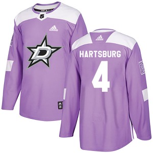 Authentic Adidas Youth Craig Hartsburg Purple Fights Cancer Practice Jersey - NHL Dallas Stars