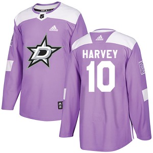 Authentic Adidas Youth Todd Harvey Purple Fights Cancer Practice Jersey - NHL Dallas Stars