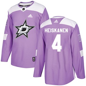 Authentic Adidas Youth Miro Heiskanen Purple Fights Cancer Practice Jersey - NHL Dallas Stars