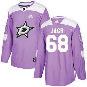 Authentic Adidas Youth Jaromir Jagr Purple Fights Cancer Practice Jersey - NHL Dallas Stars