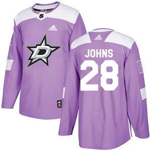 Authentic Adidas Youth Stephen Johns Purple Fights Cancer Practice Jersey - NHL Dallas Stars