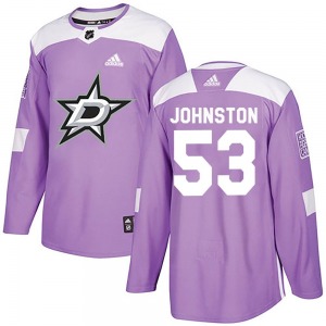 Authentic Adidas Youth Wyatt Johnston Purple Fights Cancer Practice Jersey - NHL Dallas Stars