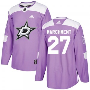 Authentic Adidas Youth Mason Marchment Purple Fights Cancer Practice Jersey - NHL Dallas Stars