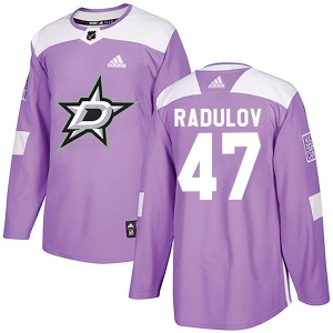 Authentic Adidas Youth Alexander Radulov Purple Fights Cancer Practice Jersey - NHL Dallas Stars