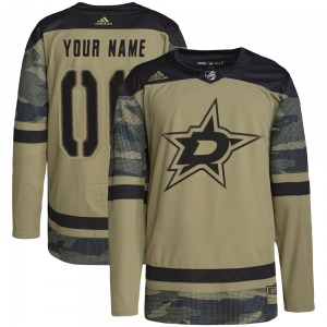 Authentic Adidas Youth Custom Camo Custom Military Appreciation Practice Jersey - NHL Dallas Stars