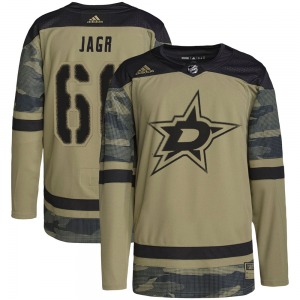 Authentic Adidas Youth Jaromir Jagr Camo Military Appreciation Practice Jersey - NHL Dallas Stars