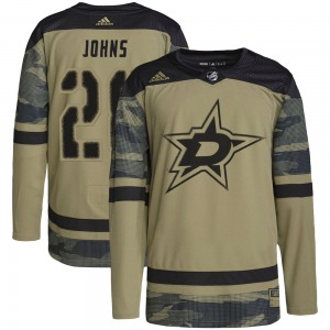 Authentic Adidas Youth Stephen Johns Camo Military Appreciation Practice Jersey - NHL Dallas Stars