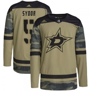 Authentic Adidas Youth Darryl Sydor Camo Military Appreciation Practice Jersey - NHL Dallas Stars