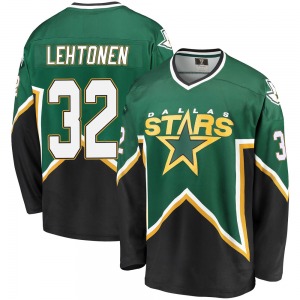 Premier Fanatics Branded Adult Kari Lehtonen Green/Black Breakaway Kelly Heritage Jersey - NHL Dallas Stars