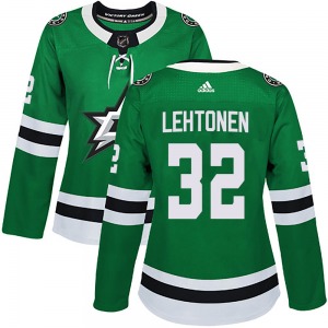 Authentic Adidas Women's Kari Lehtonen Green Home Jersey - NHL Dallas Stars